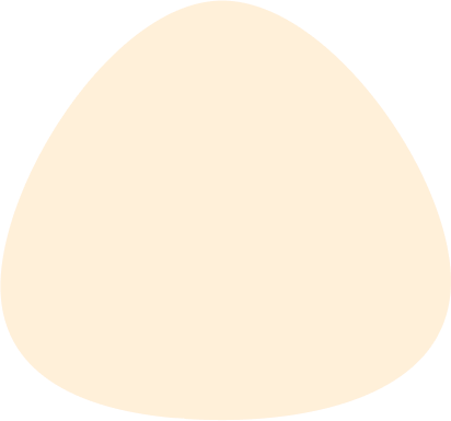 a solid beige egg shape against a gray background framed within a lighter gray border