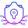 Icon of a security shield with a keyhole in the center